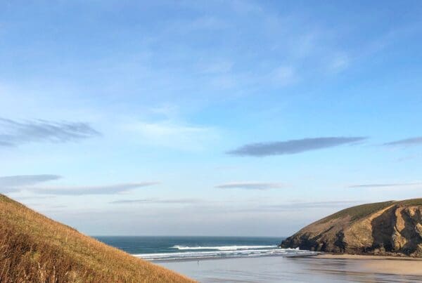 the beach from the coastal path